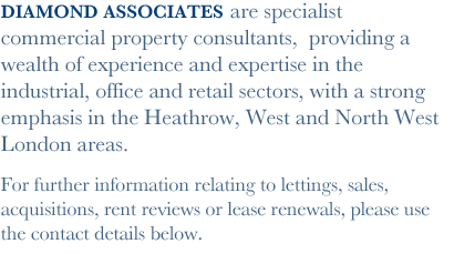 Diamond Associates are specialist commercial property consultants,  providing a wealth of experience and expertise in the industrial, office and retail sectors.